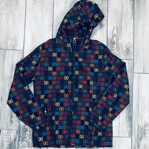 Neon Lightweight Windbreaker Hooded Rain Jacket - Picture 2 of 4